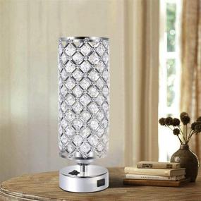 img 2 attached to Acaxin USB Crystal Table Desk Lamp: Elegant Bedside Light with Crystal Shade, Glamorous Lamps for Bedrooms - Decorative Nightstand Lamp for Bedroom, Living Room, and Dressing Room with USB Port