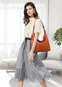 img 3 attached to 👜 Мягкая женская сумка из натуральной кожи PIJUSHI - стильные кошельки и сумки с плечевым ремнем и возможностью носить через плечо для дам.