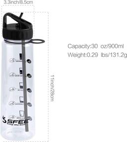 img 2 attached to Sfee 30oz Water Bottle with Time Marker: Stay Hydrated and Motivated with Sports Straw, BPA Free Bottles Tracker - Ideal for Outdoors, Hiking, Cycling, Fitness, Kids + 2 Straws