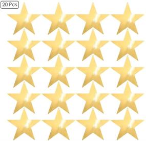 img 3 attached to ✨ UNIQOOO 20Pcs Metallic Gold Foil Star Cutouts Bulk Paper Accent 9 Inch | Christmas New Year Hanging Décor | Kids Birthday Party Favors Banner Garland Backdrop Decor | Classroom Bulletin Board Crafts