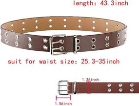 img 3 attached to 👖 CHIC DIARY Double Grommet Belt - Women's PU Leather Rock Waist Belt with Chain for Jeans Costume