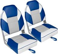 🎣 2-pack deluxe high back folding fishing boat seats by leader accessories - wide variety of colors available! логотип