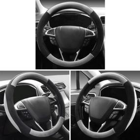 img 3 attached to 🚗 Universal 15 inch SEG Direct Gray Plush Winter Auto Car Steering Wheel Cover