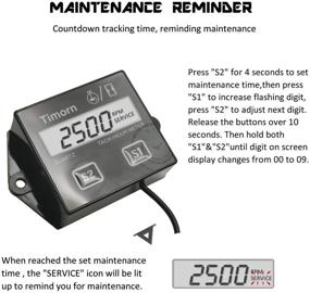 img 2 attached to 🔧 Timorn Tachometer: Waterproof Hour Meter for Small Engine - Ideal for Chainsaw, ATV, Motorcycle & UTV Engine (Black)