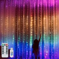 rainbow curtain lights with remote control - 9.8ftx9.2ft 280 led string lights for girls kids room decor, unicorn theme, bedroom fairy lights for wall, party - usb powered логотип