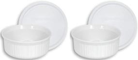 img 4 attached to 🥘 Pack of 2 CorningWare French White Pop-Ins 16-Ounce Round Dishes with Plastic Covers