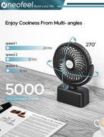 🌬️ neofeel stroller fan - 5000mah camping fan with led light, 3 speeds, portable tripod stand - ultra quiet, 120° oscillating personal fan for office, home, and outdoor use logo