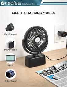 img 2 attached to 🌬️ NEOFEEL Stroller Fan - 5000mAh Camping Fan with LED Light, 3 Speeds, Portable Tripod Stand - Ultra Quiet, 120° Oscillating Personal Fan for Office, Home, and Outdoor Use