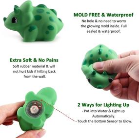 img 1 attached to 🦖 Interactive Light-Up Dinosaur Bath Toys for Toddlers 1-3 | Mold Free Soft Baby Pool Toys | 8pcs Set for Bathtime Shower Pool Party | Organizing Mesh Bag & Bath Book Included | Ideal Baby Bathtub Toys for Boys and Girls