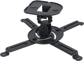 img 3 attached to Black Adjustable Extendable Arms Full Motion Universal Projector Ceiling Mount Bracket with 🔧 Rotating Swivel Tilt and Low Profile Mount for Home and Office Projector - DYNAVISTA