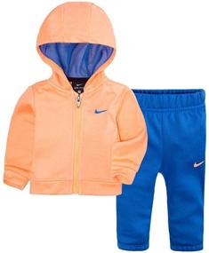 img 2 attached to 🏻 Уютный и Стильный: Костюм-двойка для девочек "Nike Baby" с брюками-тренировками и термо-технологией Dri-Fit.