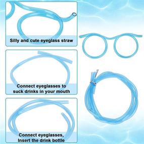 img 2 attached to 🥳 8PCS Silly Straw Glasses: Reusable Fun Loop Drinking Straw Eye Glasses for Kids Party, Annual Meeting, Birthdays (8 Colors)