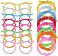 🥳 8pcs silly straw glasses: reusable fun loop drinking straw eye glasses for kids party, annual meeting, birthdays (8 colors) logo