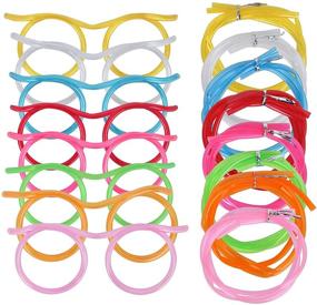 img 4 attached to 🥳 8PCS Silly Straw Glasses: Reusable Fun Loop Drinking Straw Eye Glasses for Kids Party, Annual Meeting, Birthdays (8 Colors)