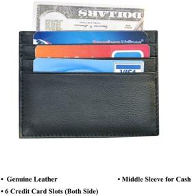 img 3 attached to 👜 Black Leather Pocket Credit Case by Bdgiant