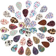 🌞 sunnyclue 40pcs leather teardrop earring making charms - diy dangle leather earring jewelry accessory logo