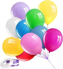 img 4 attached to 🎈 Premium Latex Rainbow Balloons - 100PCS Bulk 12 Inches for Birthday Parties, Helium Colored Balloons for Arch Decorations & Party Supplies