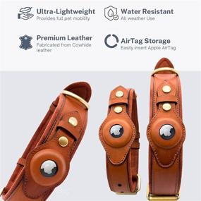 img 3 attached to Abbys Apple AirTag Collar Leather Dogs