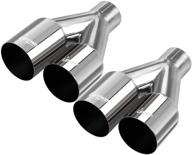 🚗 dual exhaust tips - single wall 304 stainless steel - 2.5" id / 3.5" od - length: 10.25" - enhance seo logo