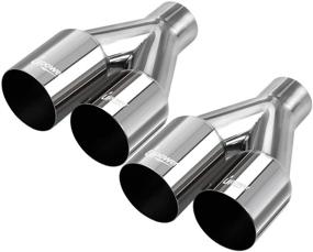 img 4 attached to 🚗 Dual Exhaust Tips - Single Wall 304 Stainless Steel - 2.5" ID / 3.5" OD - Length: 10.25" - Enhance SEO