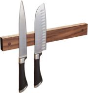 🔪 premium walnut magnetic knife holder strip - 12 inches, usa made logo