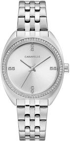 img 4 attached to Caravelle Quartz Ladies из нержавеющей стали серебряного тона