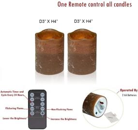 img 2 attached to 🕯️ Realistic Flickering Flameless LED Votive Candle Lights, Set of 2 (D3 x H 4") Battery Operated - Enjoy Real Chocolate-Like Ambience