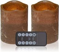 🕯️ realistic flickering flameless led votive candle lights, set of 2 (d3 x h 4") battery operated - enjoy real chocolate-like ambience логотип