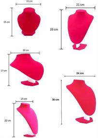 img 1 attached to 💕 Глубокая розовая бархатная подставка для хранения ювелирных изделий: элегантный дисплей аксессуаров для женщин, девушек и мероприятий дома или в магазине.