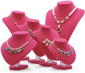 img 3 attached to 💕 Глубокая розовая бархатная подставка для хранения ювелирных изделий: элегантный дисплей аксессуаров для женщин, девушек и мероприятий дома или в магазине.