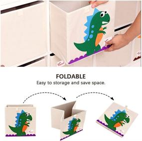 img 2 attached to 🐨 SITAKE 2-Piece Collapsible Animal Toy Storage Set: Foldable Box/Bin/Cube, Organizer Chest, Basket Container for Kids, Toddlers, Boys and Girls (13 x 13 x 13 Inch, Tiger & Koala)