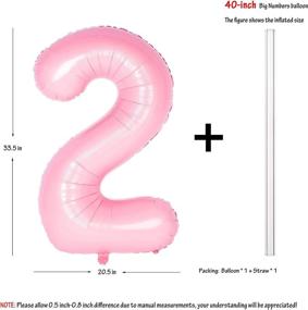 img 3 attached to Vibrant 40 Inch Tiffany Pink Numbers 0-9: Birthday Party Decorations with Helium Foil Mylar Number Balloon 2