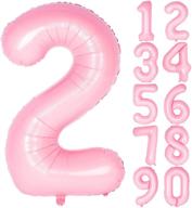 vibrant 40 inch tiffany pink numbers 0-9: birthday party decorations with helium foil mylar number balloon 2 логотип