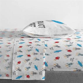 img 1 attached to 🚀 Jay Franco Trend Collector Blast Off 4 Piece Toddler Bed Set - Soft and Durable Microfiber Bedding Kit