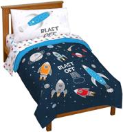 🚀 jay franco trend collector blast off 4 piece toddler bed set - soft and durable microfiber bedding kit logo