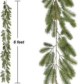 img 3 attached to 🎄 Lvydec 6ft Christmas Pine Garland Decoration - Realistic Greenery Garland for Holiday Mantel, Fireplace, Table Centerpiece - Cypress Pine Garland for Enhanced Festive Décor