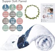 🌙 yoothy moon baby monthly milestone blanket boy: perfect baby shower gift with soft plush prop & 12 stickers included! logo