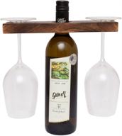 ручная работа антикварная деревянная подставка для вина и бокалов 🍷 - держатель gocraft для двух бокалов и бутылки логотип