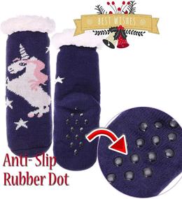 img 3 attached to Уютные зимние носки-тапочки с единорогом для детей - согревающая плюшевая подкладка из шерпы: для девочек и мальчиков