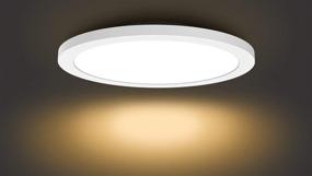 img 4 attached to 🔆 12 Inch LED Flush Mount Ceiling Light Fixture for Bathroom and Kitchen - 3000K Warm White, 24W (150W Equivalent), 1680LM Round Ceiling Lamp for Bedroom, Hallway, Stairwell