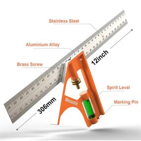 img 3 attached to Mecurate Combination Adjustable Woodworking Measurement Measuring & Layout Tools
