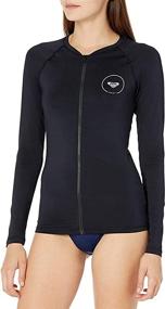 img 1 attached to Roxy Women's Essentials Rashguard in Anthracite - Women's Swimsuits & Cover Ups