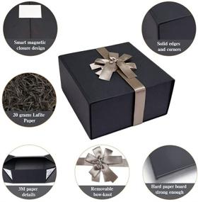 img 3 attached to 🎁 Siuzmloe Large Gift Box with Magnetics and Elegant Ribbon - Perfect for Parents, Graduations, Weddings, Bridal/Groom Gifts, and Engagements(Black)
