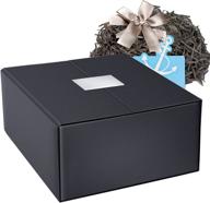 🎁 большая подарочная коробка siuzmloe со замками-магнитами и элегантной лентой - идеально подходит для родителей, выпускников, свадеб, подарков невесте/жениху и помолвок (черная) логотип