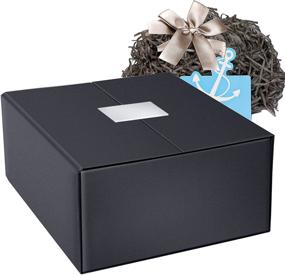 img 4 attached to 🎁 Большая подарочная коробка Siuzmloe со замками-магнитами и элегантной лентой - идеально подходит для родителей, выпускников, свадеб, подарков невесте/жениху и помолвок (черная)