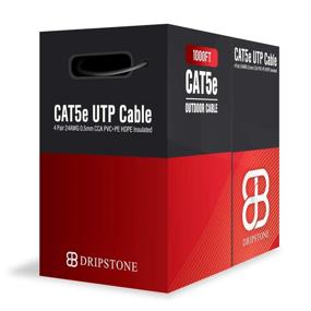 img 4 attached to 🌧️ Dripstone DS617 - 1000ft CAT5e Outdoor Direct Burial Cable with 350Mhz, Solid 24AWG, Waterproof HDPE Insulation, Polyethylene (PE) Coating - Easy Pull Box on Plastic Reel for Indoor/Outdoor Use