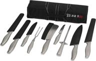 🔪 ross henery 10-piece stainless steel chef's knife set with roll case for enhanced kitchen experience логотип