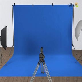 img 4 attached to ISSUNTEX 9x15 ft Blue Background Polester Backdrop for Photo Studio: Collapsible High Density Screen for Video Photography and Television