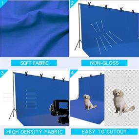 img 3 attached to ISSUNTEX 9x15 ft Blue Background Polester Backdrop for Photo Studio: Collapsible High Density Screen for Video Photography and Television