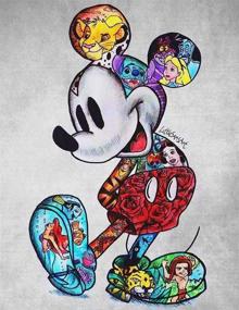 img 4 attached to KAYLEA DIY 5D Diamond Painting Kit - Mickey Mouse Full Drill Crystal Rhinestone Embroidery Cross 🎨 Stitch Arts Craft Canvas for Home Wall Decor - Adults and Kids - 11.8 x 15.7 inch